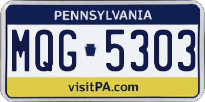 PA license plate MQG5303
