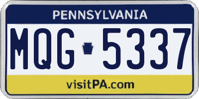 PA license plate MQG5337