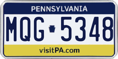 PA license plate MQG5348