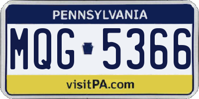 PA license plate MQG5366