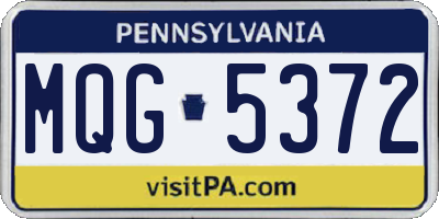 PA license plate MQG5372
