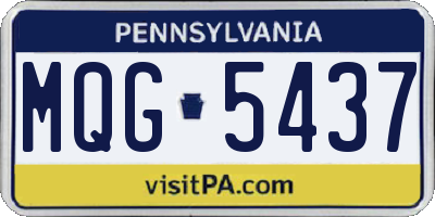 PA license plate MQG5437