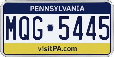PA license plate MQG5445
