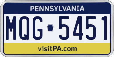PA license plate MQG5451