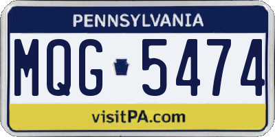 PA license plate MQG5474