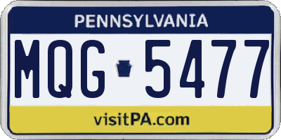 PA license plate MQG5477