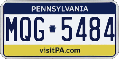 PA license plate MQG5484