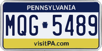 PA license plate MQG5489