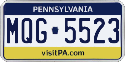 PA license plate MQG5523