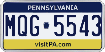PA license plate MQG5543