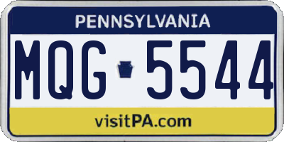 PA license plate MQG5544