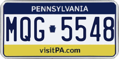 PA license plate MQG5548