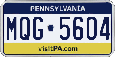 PA license plate MQG5604