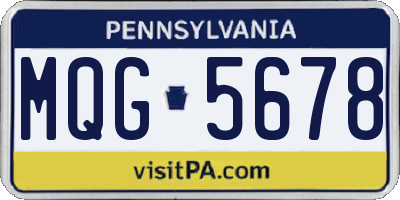 PA license plate MQG5678