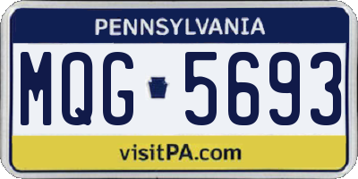 PA license plate MQG5693