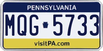 PA license plate MQG5733