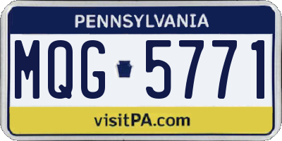 PA license plate MQG5771