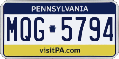 PA license plate MQG5794