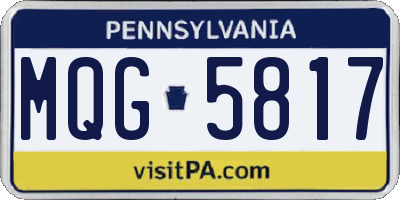 PA license plate MQG5817
