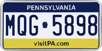 PA license plate MQG5898