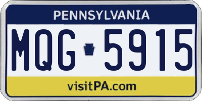 PA license plate MQG5915