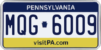 PA license plate MQG6009