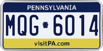 PA license plate MQG6014