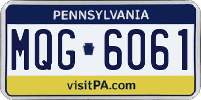 PA license plate MQG6061