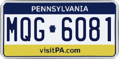 PA license plate MQG6081