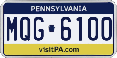 PA license plate MQG6100