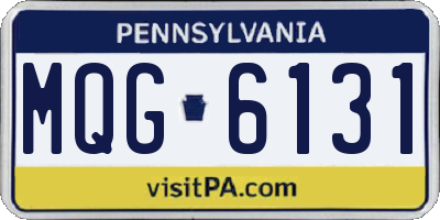 PA license plate MQG6131