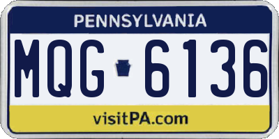 PA license plate MQG6136