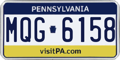 PA license plate MQG6158