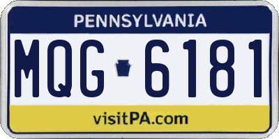 PA license plate MQG6181