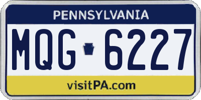 PA license plate MQG6227
