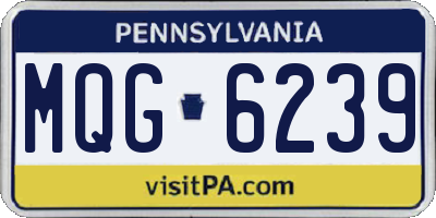 PA license plate MQG6239