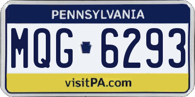 PA license plate MQG6293