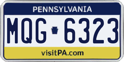 PA license plate MQG6323