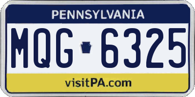 PA license plate MQG6325