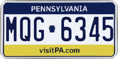 PA license plate MQG6345