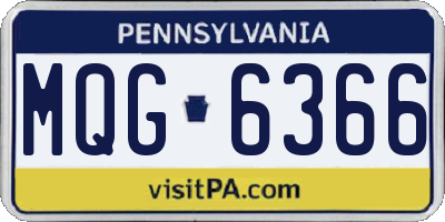 PA license plate MQG6366