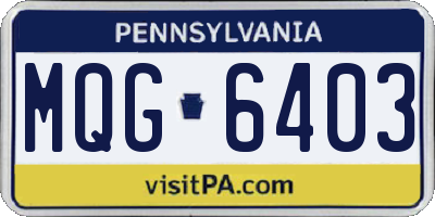 PA license plate MQG6403