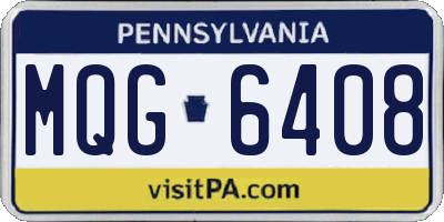 PA license plate MQG6408