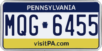 PA license plate MQG6455