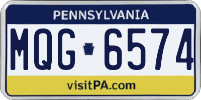 PA license plate MQG6574