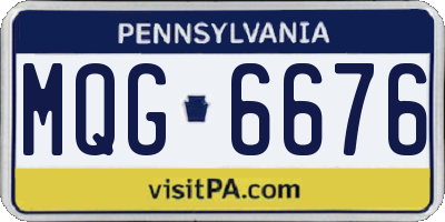 PA license plate MQG6676