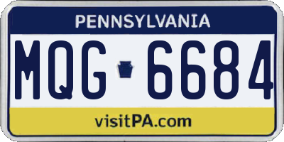PA license plate MQG6684
