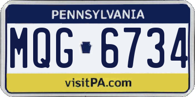 PA license plate MQG6734