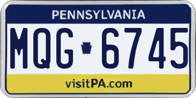 PA license plate MQG6745