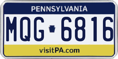PA license plate MQG6816